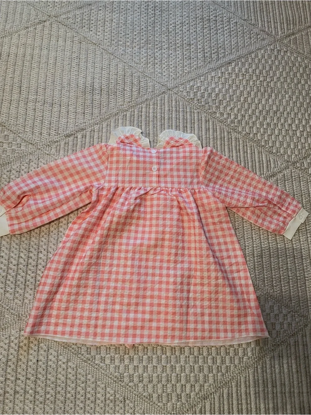 Pink Gingham Embroidered Easter Dress